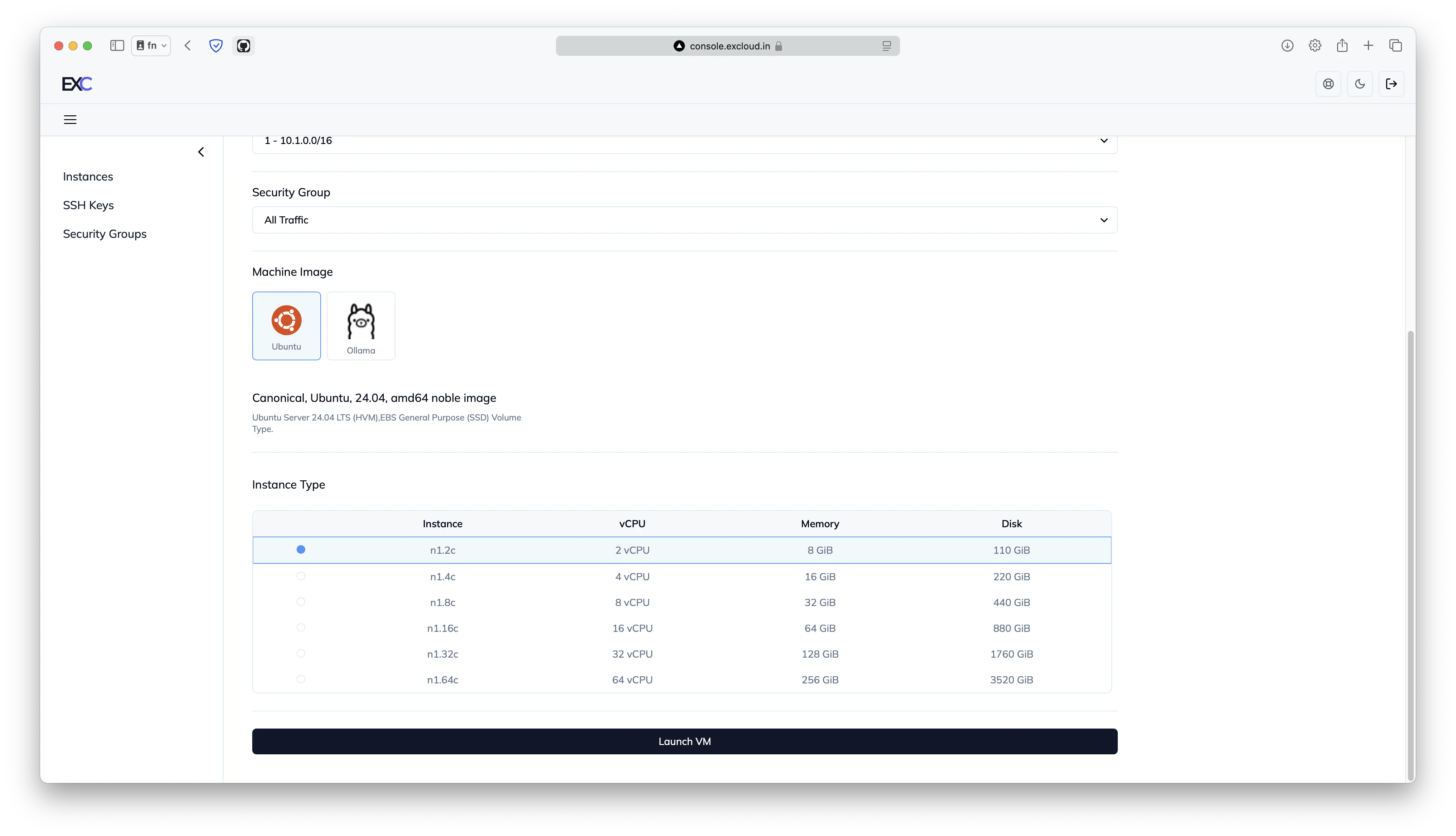 Configuring instance details